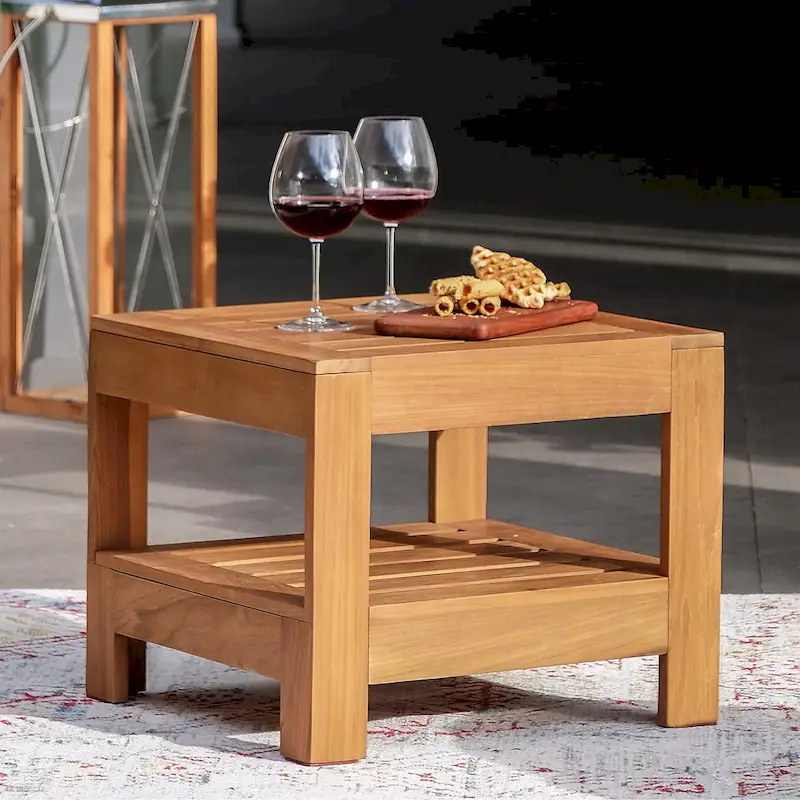 Cambridge Casual Logan 5-Piece Teak Patio Conversation Set with Sunbrella Cushion