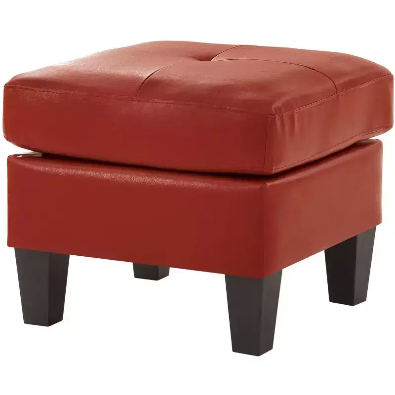 Passion Furniture Newbury Faux Leather Upholstered Ottoman