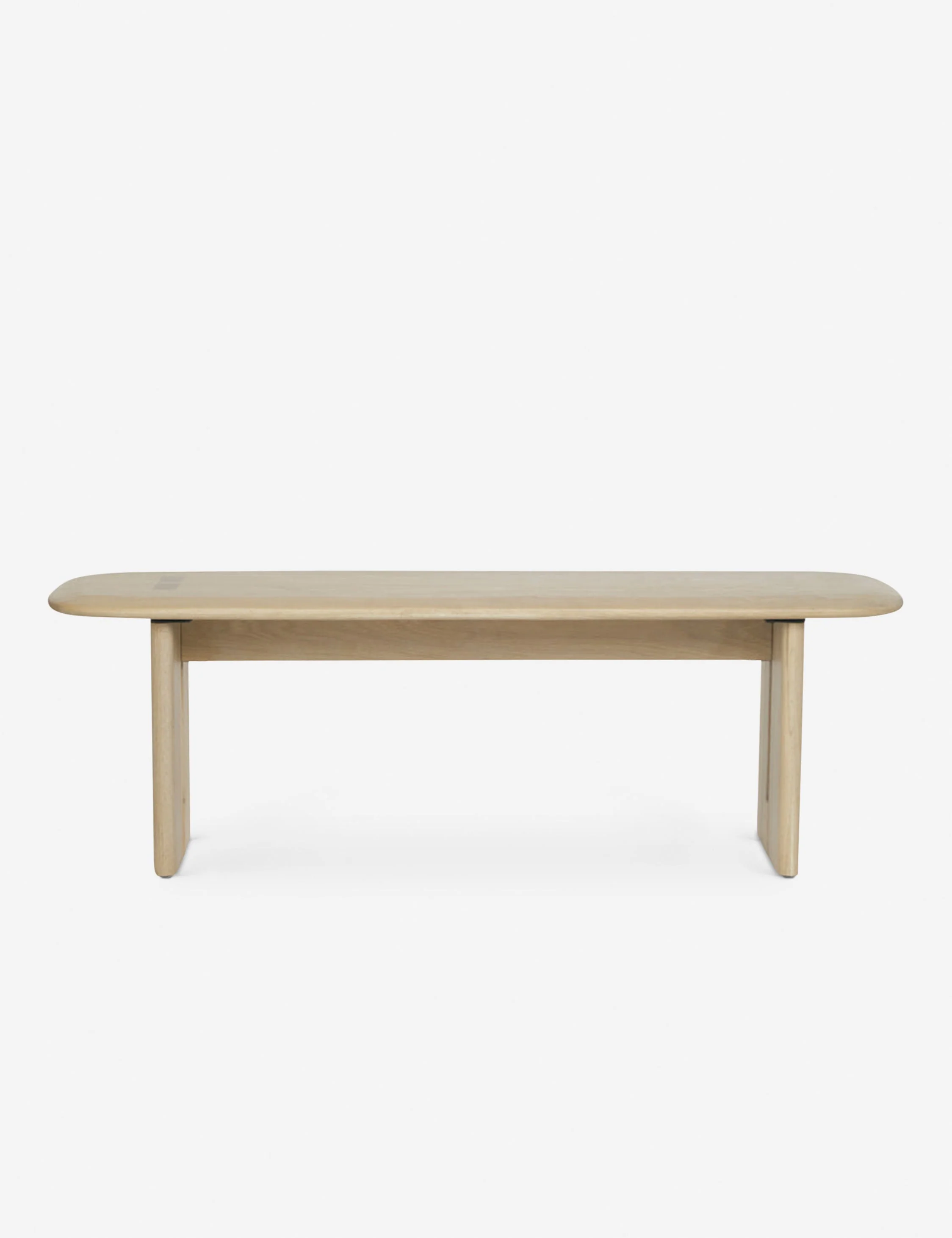 Bench Visible joinery and natural grain appeal give this light wood bench artisanal warmth with a modern edge. The soft lines of the bench seat