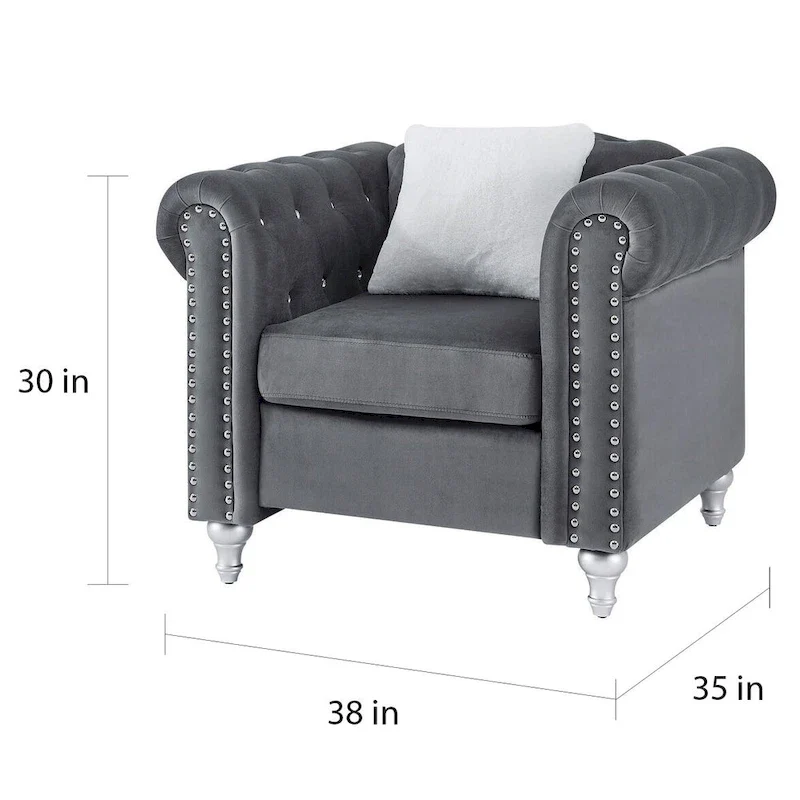 Velvet Crystal Accent Chair