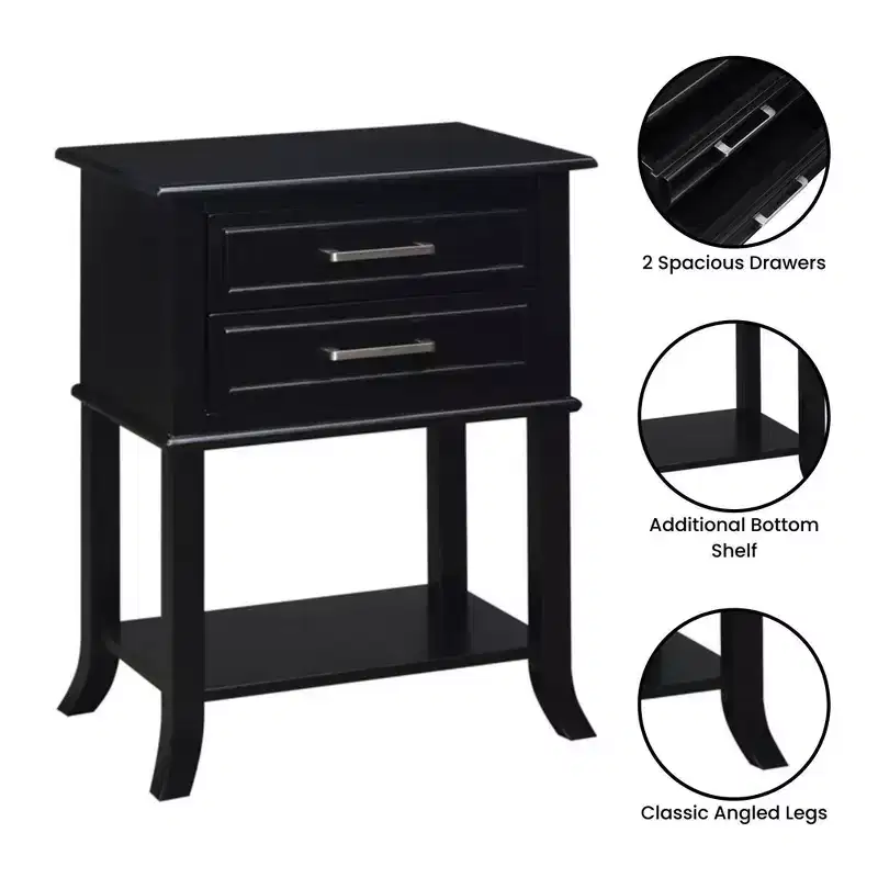 Breighton Home Sydney 2 Drawer End Table with Shelf