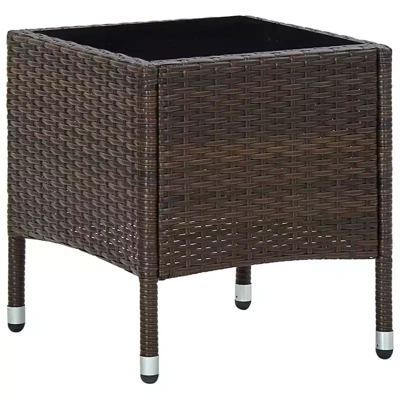 vidaXL Outdoor Dining Table Patio Table with Glass Top Garden Furniture Steel