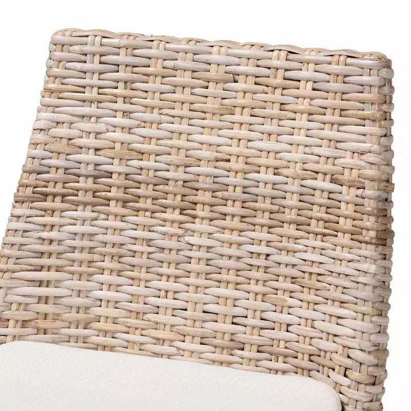 bali & pari Toby Rattan and Mahogany Wood Counter Height Barstool Kubu Gray/Rustic Taupe