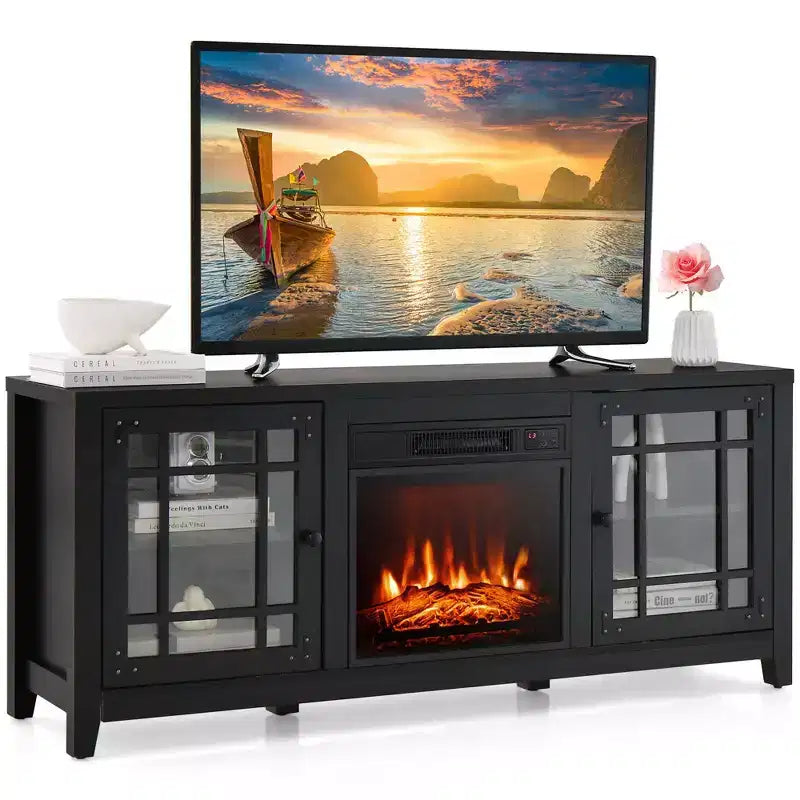 58 Fireplace TV Stand for TVs up to 65, 1400W Electric Fireplace