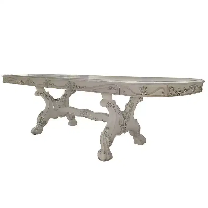 Dresden Dining Table Bone White Finish - Acme Furniture