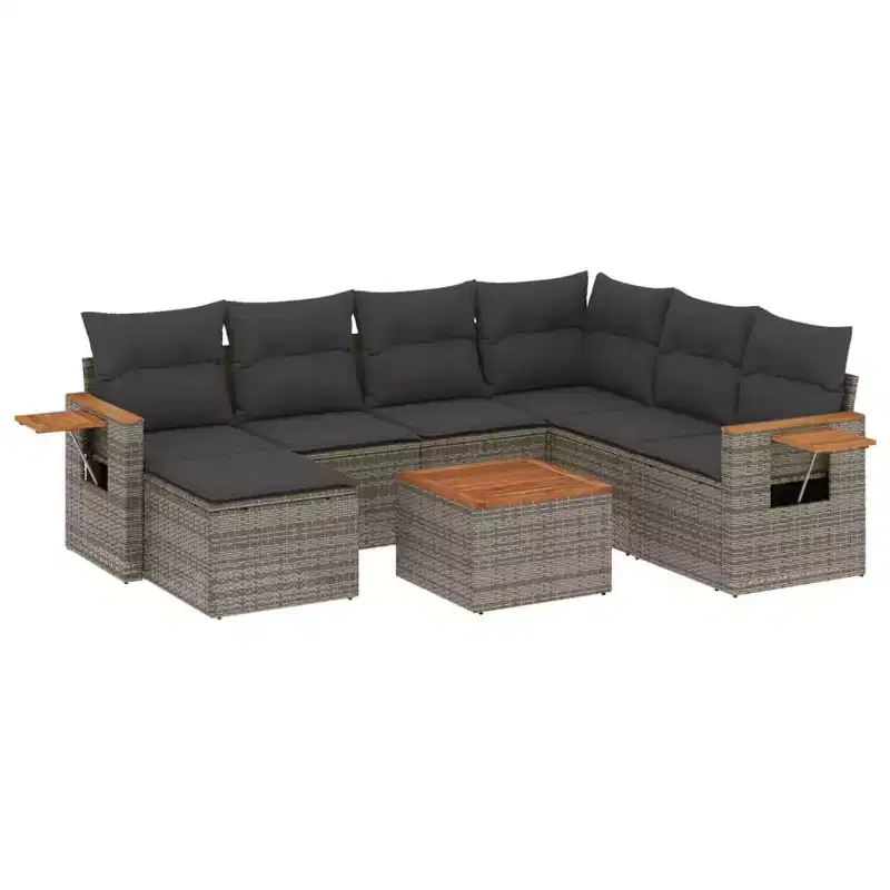 vidaXL Garden Sofa Set Gray, Dark Gray