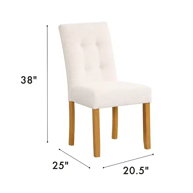 HomePop Set of 2 Tufted Back Dining Chairs Plywood Frame, Capacity