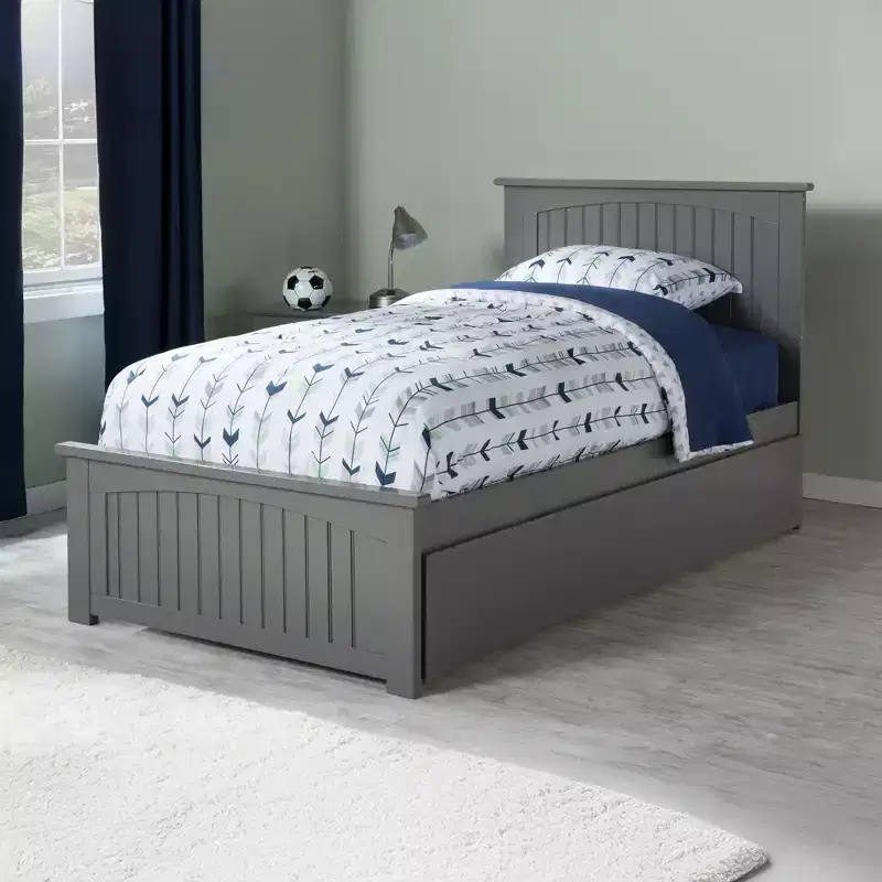HomeStock 41.34 in.H Gray Twin Size Freestanding Headboards with Mattress Platform