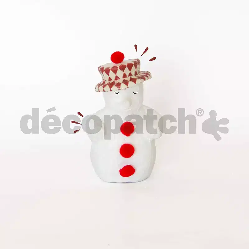 Decopatch Holiday Ornaments Papier-Mache - 3 1/4 x 4 3/4 x 2 1/3 - Snowman