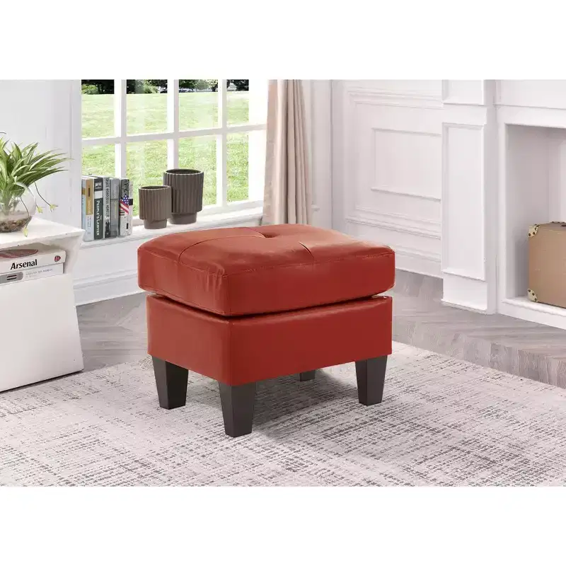 Passion Furniture Newbury Faux Leather Upholstered Ottoman