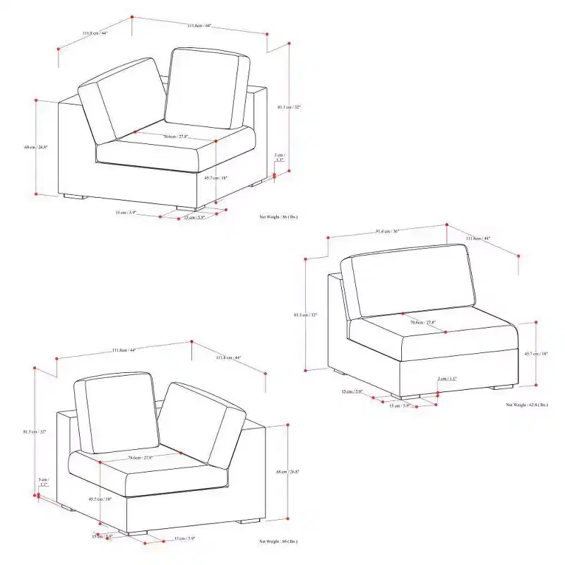 WyndenHall Marlee 3 Seater Sofa Cloud Gray