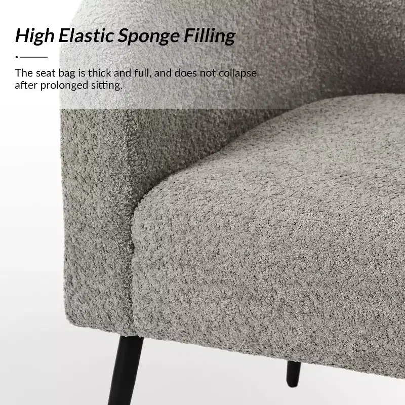 Guy Modern Boucle Armchair Set of 2 with metal leg ART OF LIVING DESIGNS