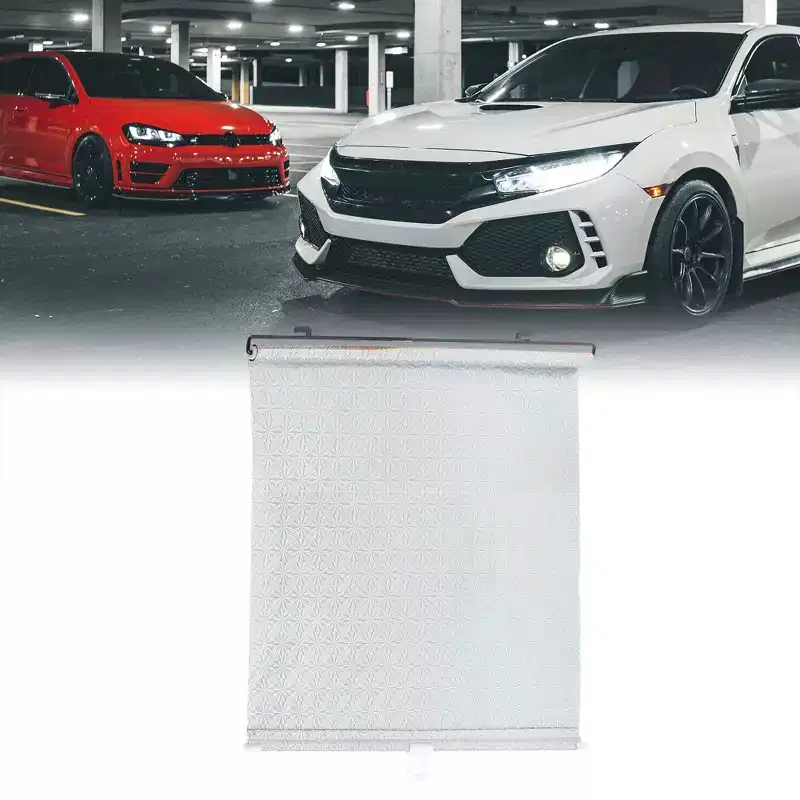Unique Bargains Car Auto Front Window Retractable Sun Shade Guard Protector 51.1 x 19.7 Silver Tone 1 Pc