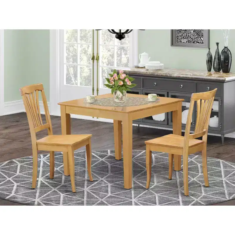 Dining Room Table Set - Kitchen Table with 4 Chairs - Hardwood Construction - Victorian Style - Elegant Design