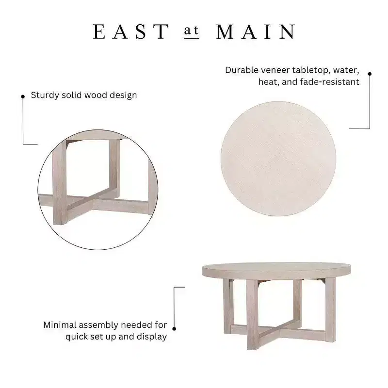 East at Main 38 Round Crisscross Base Coffee Table