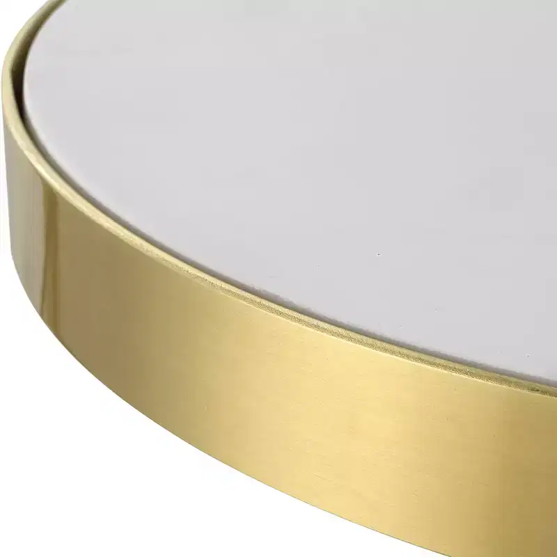 Uttermost Apex 12 1/2W Matte White Brushed Brass Round Accent Table