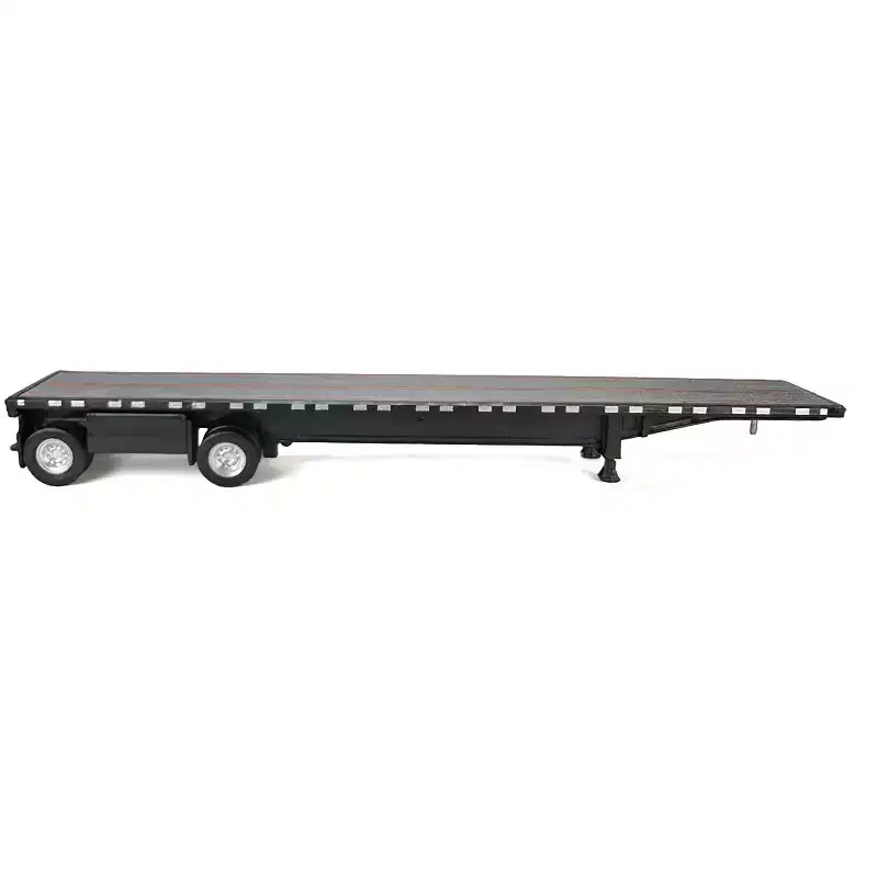 High Boy Spread Axle Flatbed Trailer Black 1/87 (HO) Scale Plastic Model Car by HO Logistics