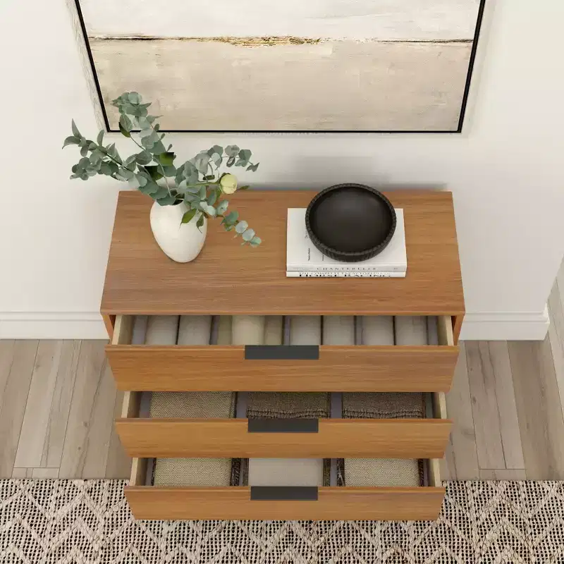 Plank+Beam 3 Drawer Dresser with Brass Handle