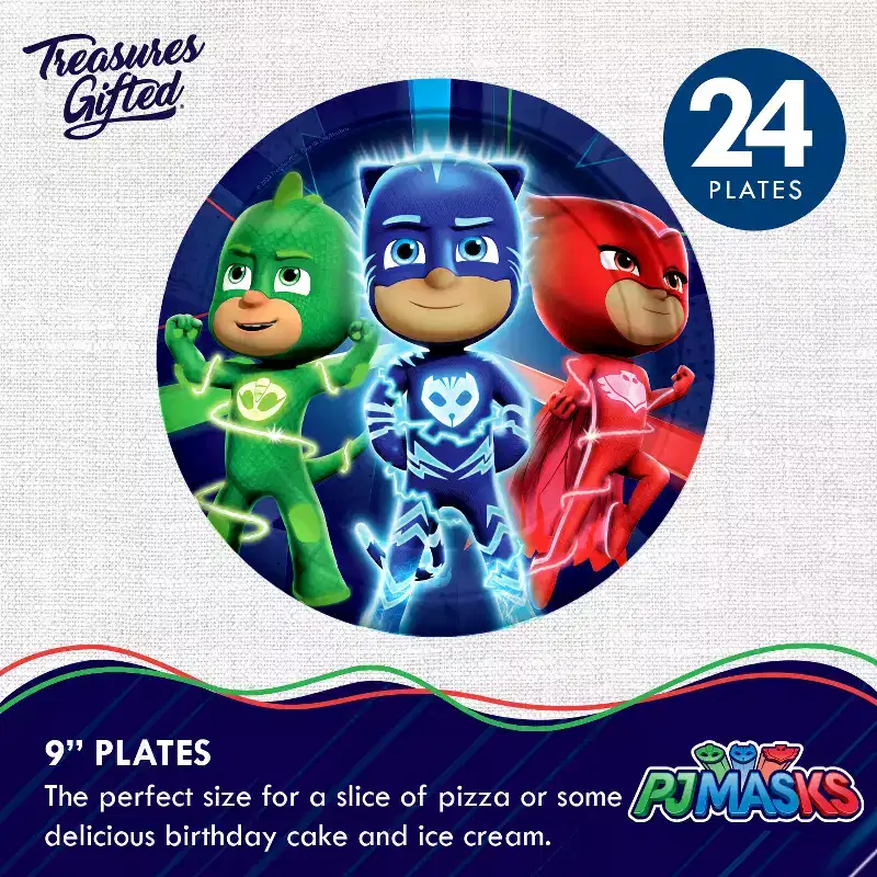 Treasures Gifted PJ Masks Party Tableware Starter Set for 24 Guests