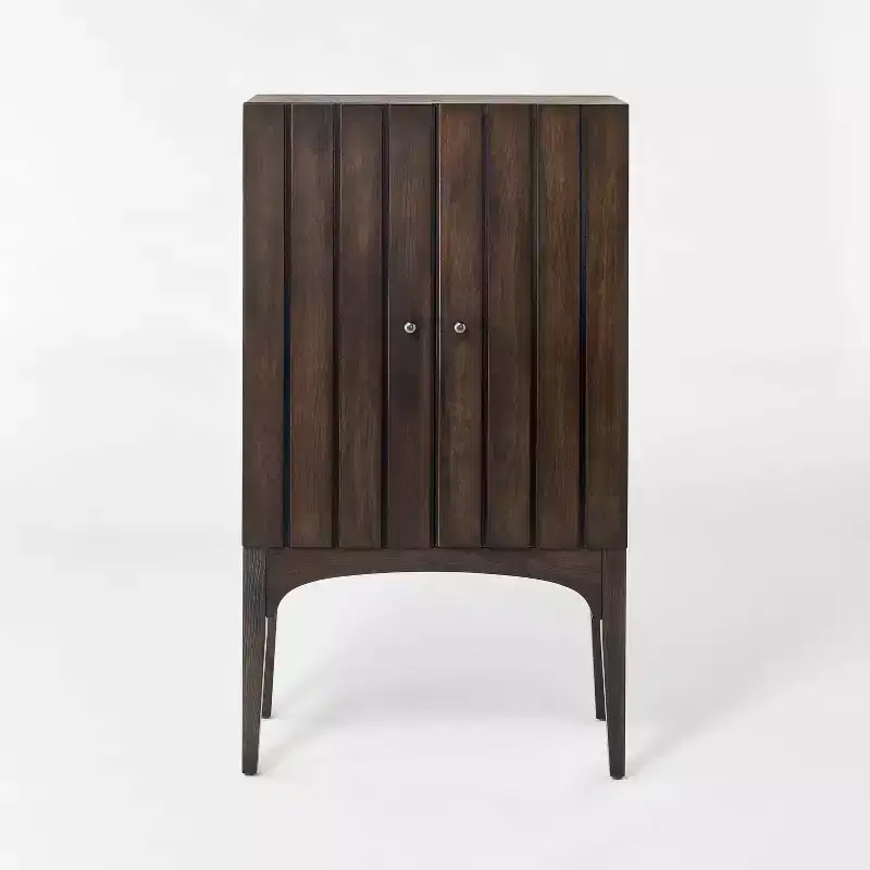 Palma Arched Fluted Cabinet Dark Brown - Threshold™ designed with Studio McGee