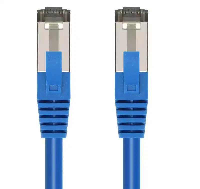 Monoprice Cat8 Patch Cable - 5 Feet - Blue | Double Shielded (S/FTP), 28AWG, 2GHz, 40G, Pure Bare Copper, Snagless RJ45, Ethernet Cable