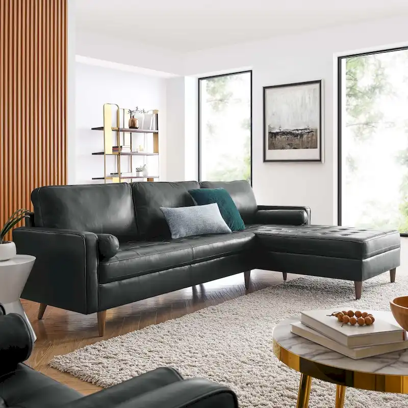 Valour 98 Leather Sectional Sofa