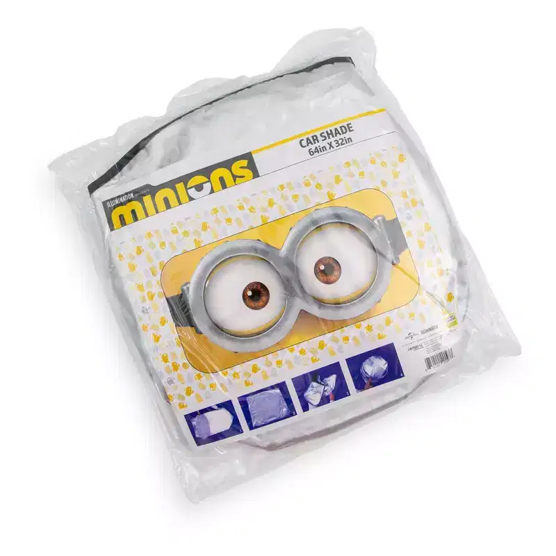 Surreal Entertainment Despicable Me Minions Face Sunshade for Car Windshield | 64 x 32 Inches