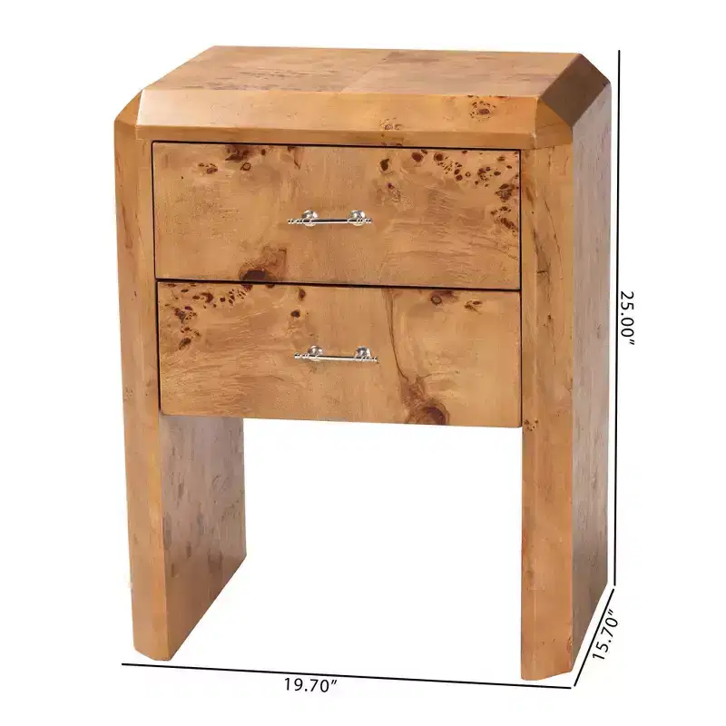 bali & pari Nebu Wood Nightstand Mappa Burl