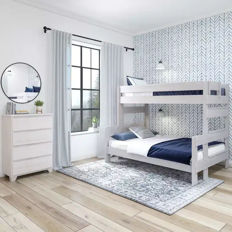 Plank+Beam Solid Wood Farmhouse Twin over Full Bunk Bed