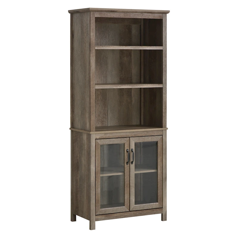HOMCOM Multifunctional Storage Cabinet Bookcase with Adjustable Shelves Display Rack for Study, Kitchen, Living Room, Nature