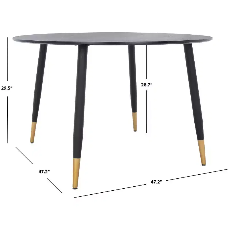 Kamala Round Dining Table - DTB5807A - Black/Gold - Safavieh