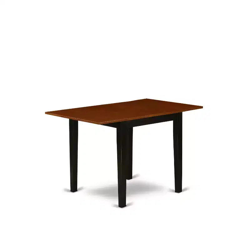 HomeStock Belmont Dinette Set 5 Pcs- 4 Wood Chairs , an elegant Wooden Dining Table - Cherry Finish Wooden Chair Seat - Black Finish Wooden Structure