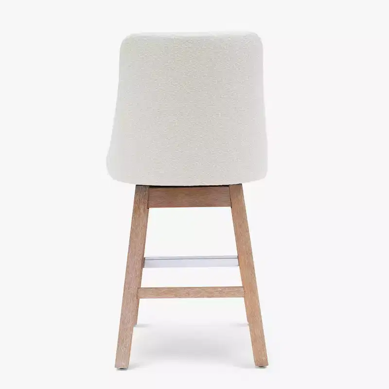 WestinTrends 26 Upholstered Swivel Counter Height Bar Stool, Cream