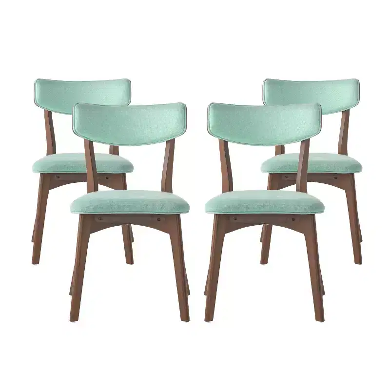 GDFStudio Willis Rubberwood Upholstered Dining Chairs (Set of 4)