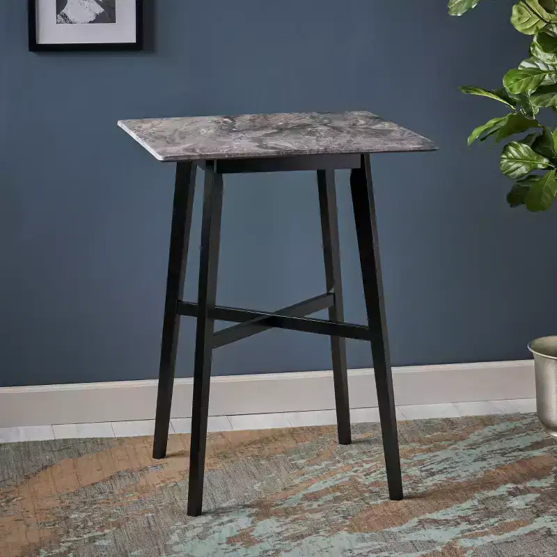 GDFStudio Hildred Modern Laminate and Rubber Wood Square 42 Bar Dining Table