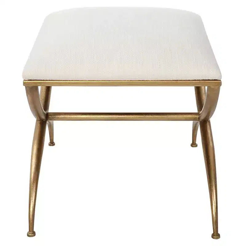 Uttermost Crossing 23 1/2 Wide White Fabric Small Bench