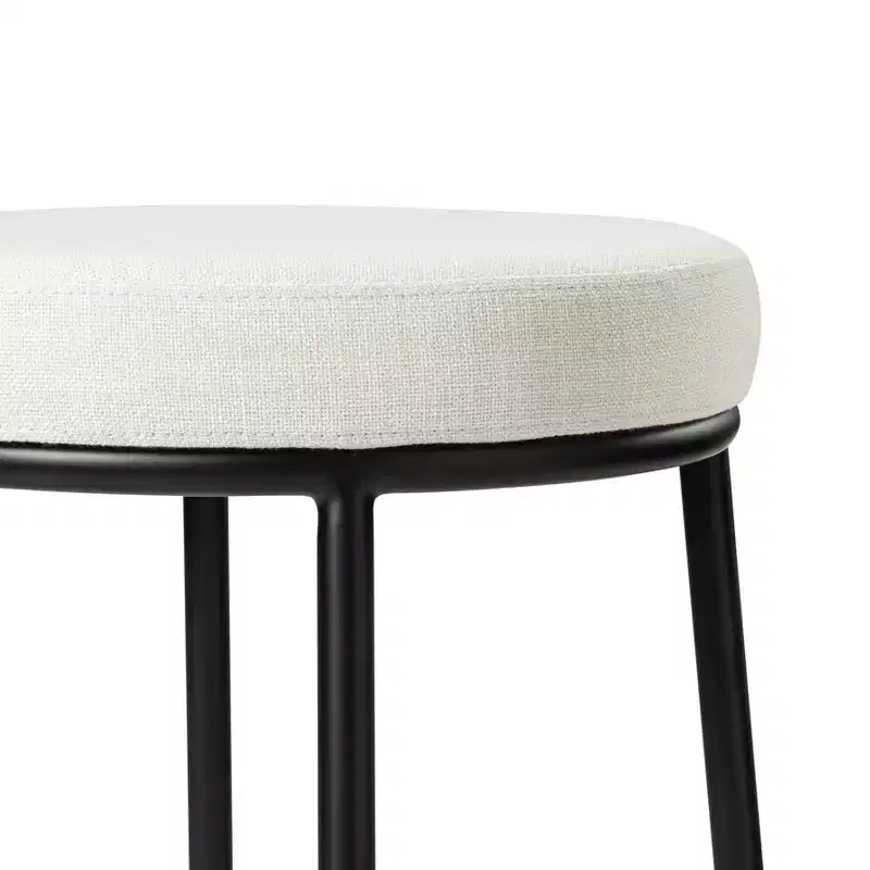 Maven Lane Stella Backless Metal Bar Stool with Fabric Upholstered Seat 31