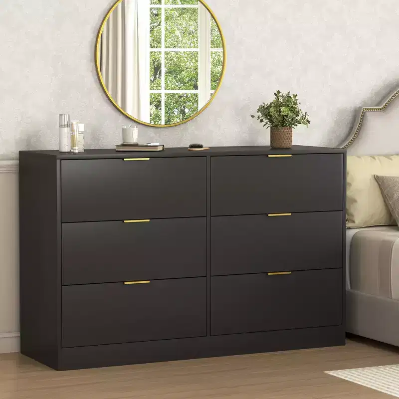 Modern 6/9 Drawers Simply Bedroom Dressers with Handle,Minimalist Wooden Dresser,Chest of Drawers for Bedroom,Entryway