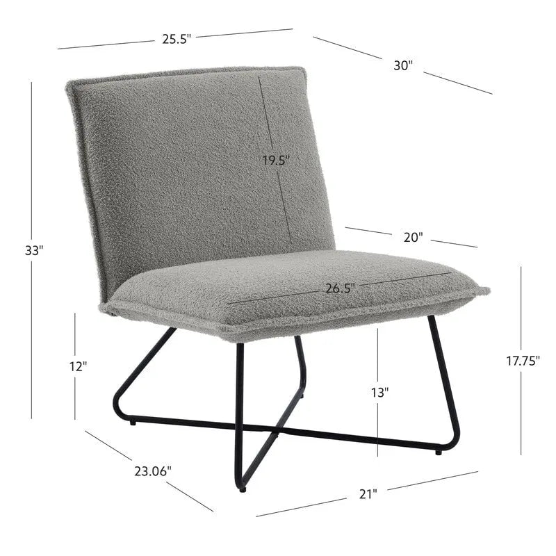 Pillow Accent Chair | Black Stripe Tan Fabric | Metal Wire Base | 26.5W Seat | Modern
