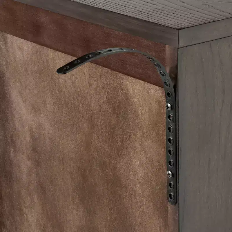 Palma Arched Fluted Cabinet Dark Brown - Threshold™ designed with Studio McGee