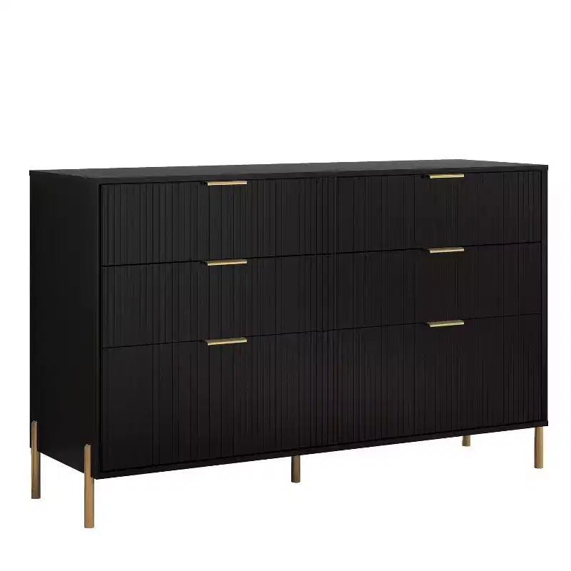 Festivo 4pc Modern Elegance Bedremm Chest and 6 Drawer Dresser and 2 Drawer Nightstands Set