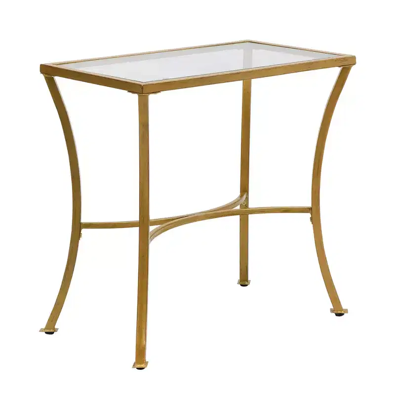 HomeRoots 24 Antique Nickel Metal Round End Table