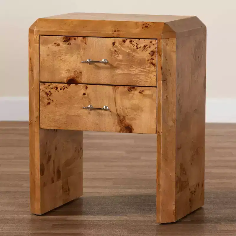 bali & pari Nebu Wood Nightstand Mappa Burl
