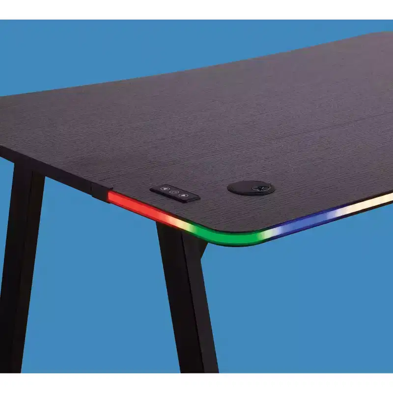 Gaming Desk with LED Lights and Headphone Holder - Room Essentials