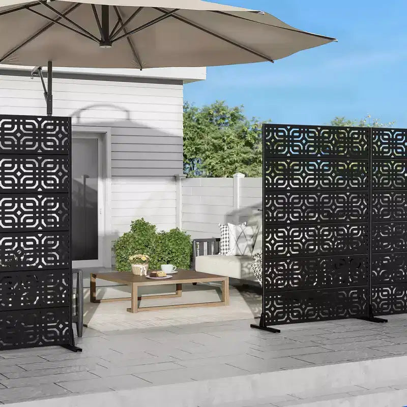 72 H x 47 W Metal Privacy Screen Panel for Outdoor Use
