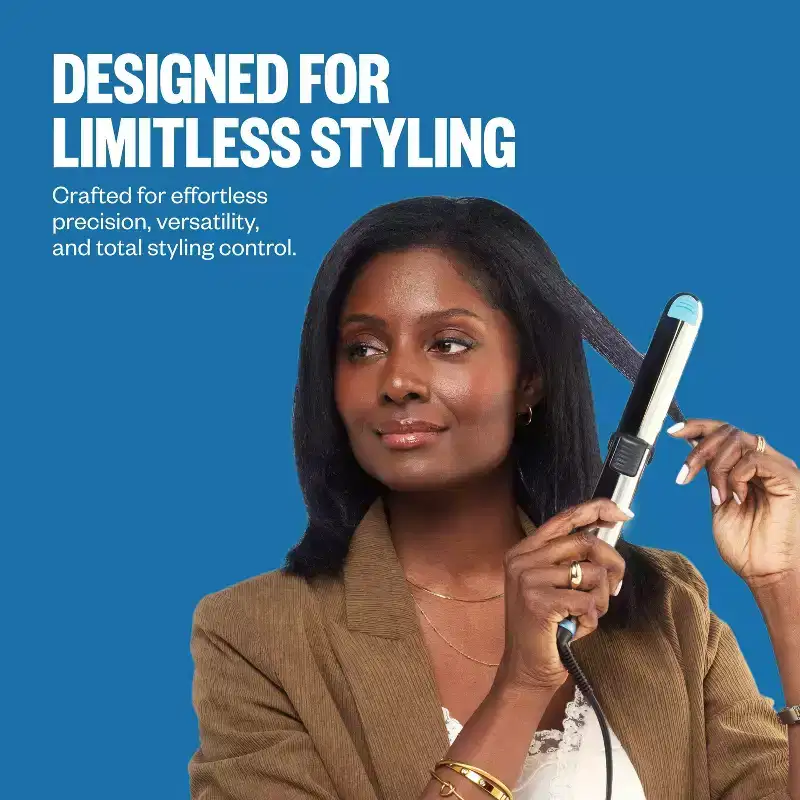 BaBylissPRO Nano Titanium Prima3000 Ionic Straightening Flat Iron - Blue - 1.25": All Hair Types, 60 Sec Heat Up, Max Heat 465°F