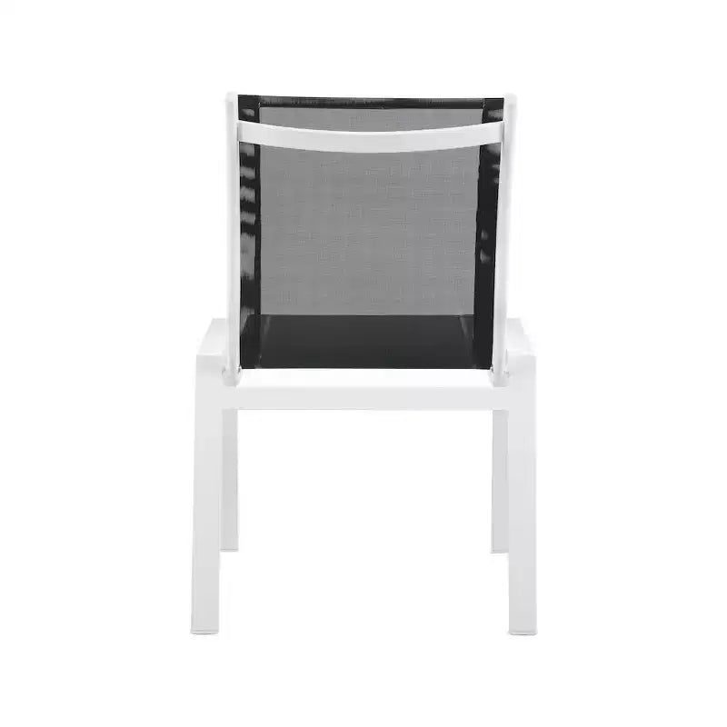 Meridian Furniture,Nizuc Mesh Water Resistant Fabric Outdoor Patio Dining Chair, Set of 2