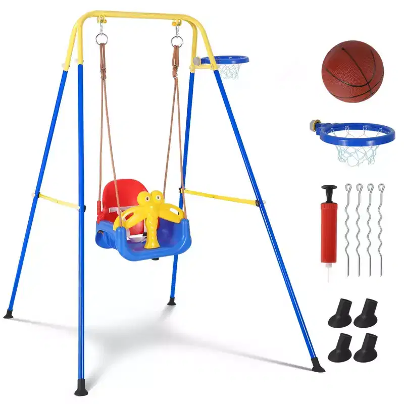 Gear Toddler Swing, 3-in-1 Swing Sets for Backyard, Baby Swing Outdoor/Indoor, Toddler Swing Set Suitable for Children 6 Months and Older