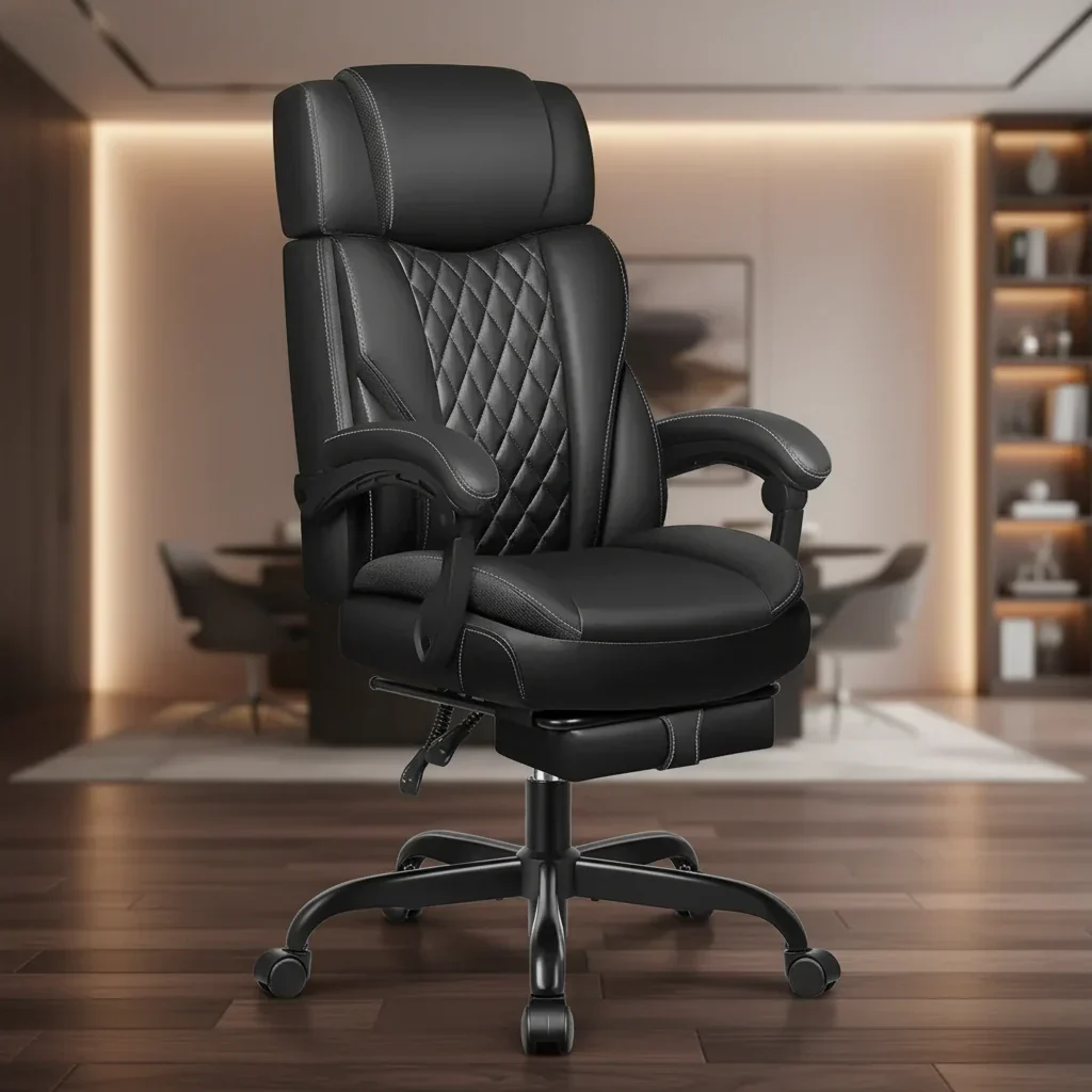 Big and Tall Ergonomic Office Chair with Footrest and Lumbar Support