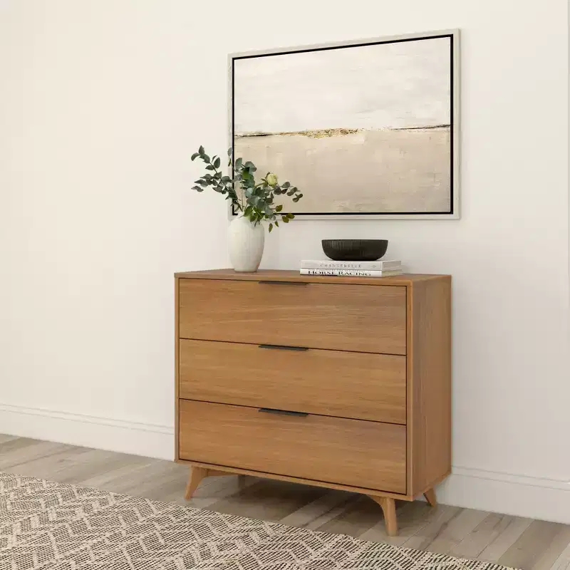 Plank+Beam 3 Drawer Dresser with Brass Handle